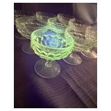Lot of 9 Vintage fostoria American glasses GLOWS