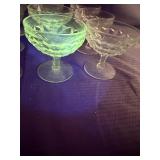 Lot of 9 Vintage fostoria American glasses GLOWS