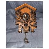 Vintage German Black Forest hunting themed cuckoo clock