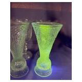 GLOWS Fostoria for Avon Hearts and Diamonds clear glass Set