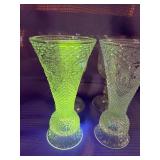 GLOWS Fostoria for Avon Hearts and Diamonds clear glass Set