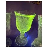 GLOWS Fostoria for Avon Hearts and Diamonds clear glass Set