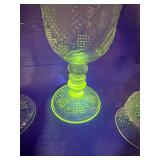 GLOWS Fostoria for Avon Hearts and Diamonds clear glass Set