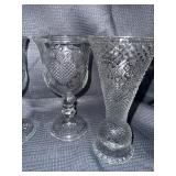 GLOWS Fostoria for Avon Hearts and Diamonds clear glass Set