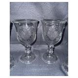 GLOWS Fostoria for Avon Hearts and Diamonds clear glass Set