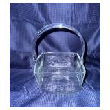 Vintage hand blown glass basket GLOWS
