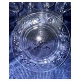 Lot of plates and glass that GLOW green