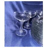 Lot of plates and glass that GLOW green
