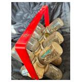 Vintage revolving metal organizer for hardware