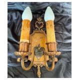 1920 Spanish revival metal wall sconce