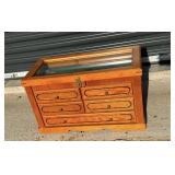Lockable wooden display case