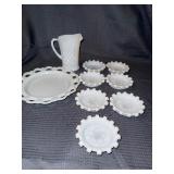 Lot of milk glass