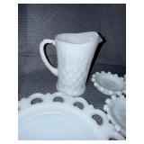 Lot of milk glass