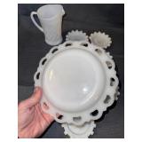 Lot of milk glass