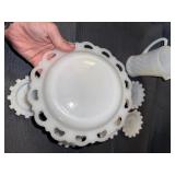 Lot of milk glass