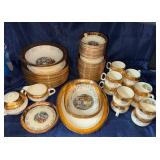 Set of vintage crest-o-gold 22k gold trim