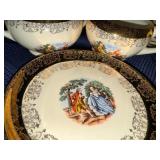 Set of vintage crest-o-gold 22k gold trim
