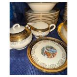 Set of vintage crest-o-gold 22k gold trim