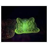 Vintage crystal serving bowls that GLOW