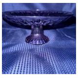 Purple glass pedestal platter