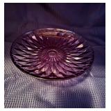 Purple glass pedestal platter