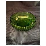 Lot of green glass items