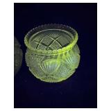 Lot of 2 eapg glass pieces that GLOW