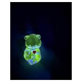 Fenton art glass birthstone bear GLOWS