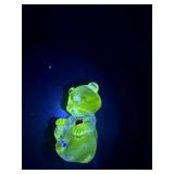 Fenton art glass birthstone bear GLOWS