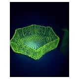 Lot of two starburst glass items that GLOW