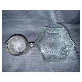 Lot of two starburst glass items that GLOW