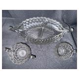 Set of 3 fostoria American glass pieces GLOWS