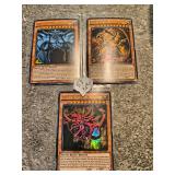 Obelisk the Tormentor, The Winged Dragon of Ra, Slifer the Sky Dragon- Set of 3 Yu-Gi-Oh! cards