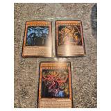 Obelisk the Tormentor, The Winged Dragon of Ra, Slifer the Sky Dragon- Set of 3 Yu-Gi-Oh! cards