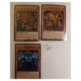 Obelisk the Tormentor, The Winged Dragon of Ra, Slifer the Sky Dragon- Set of 3 Yu-Gi-Oh! cards