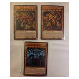 Obelisk the Tormentor, The Winged Dragon of Ra, Slifer the Sky Dragon- Set of 3 Yu-Gi-Oh! cards