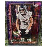 Drake London 2025 Topps Chrome Football Purple Refractor 72/75 Falcons