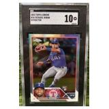 2023 Topps Chrome #36 Ezequiel Duran RC TRUE REFRACTOR  RANGERS Graded SGC 10