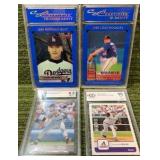 Graded Card of 4 ( Chan Ho Park Gem Mint 10, Mike Mussina Beckett 8.5, Brandon Webb BCCG 10, & 1998 Leaf Rookies 9 MINT)