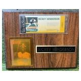 Rickey Henderson 939th Stolen Base Plaque 1991 Athletics Trading Card Tribute.