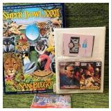 SUPER BOWL LOT!  SAN Diego XXXII PROGRAM!  Pro Set Experience Binder w/ Sets, American Airlines Flipbook!