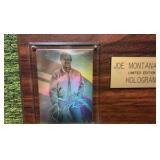 Joe Montana #19 Limited Editon Hologram & Plaque LOT of 2 -49ers & Kansas City Chiefs LEGEND!