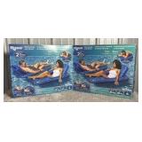 Lot of 2 Aqua Luxury Pool Lounger, 2-Pack (Total of 4 Loungers) - MSRP $116
