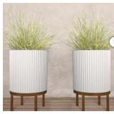 21.5” Capri Planter with Wood Stand by Veradek, 2-Pack
