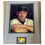 Cal Ripken Jr. Framed Photo and 1969 Bicentennial Baseball Stamp