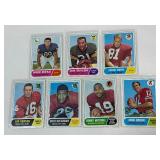 1968 Topps Football 7 Card Vintage Lot w/ Mike Ditka, Len Dawson and More