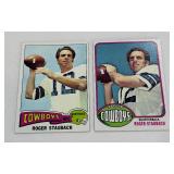 Roger Staubach 2 Card Vintage Football Lot 1975 and 1976