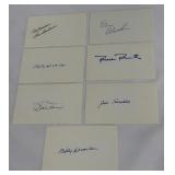 (7) Autographed Card Baseball Hall of Fame and Vintage Stars  - Doerr, Boudreau, Herman, Sewell, Robin Roberts