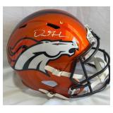 Dre Greenlaw Autographed Denver Broncos Replica Football Helmet with beckett COA
