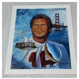 Joe Montana Autographed Print w/ Montana COA and "HOF 2000" Inscription - San Francisco 49ers Football